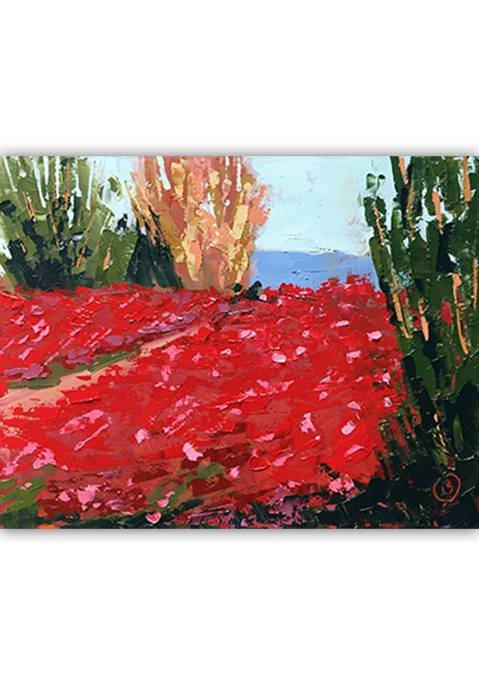 Field of Red 14"x11"